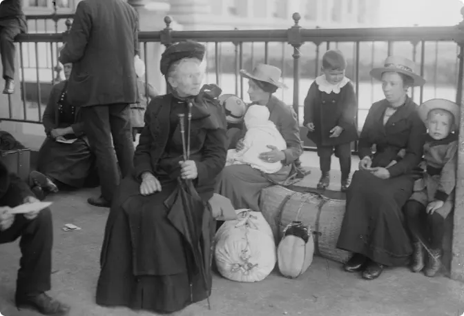 Dutch family after just arriving in the United States